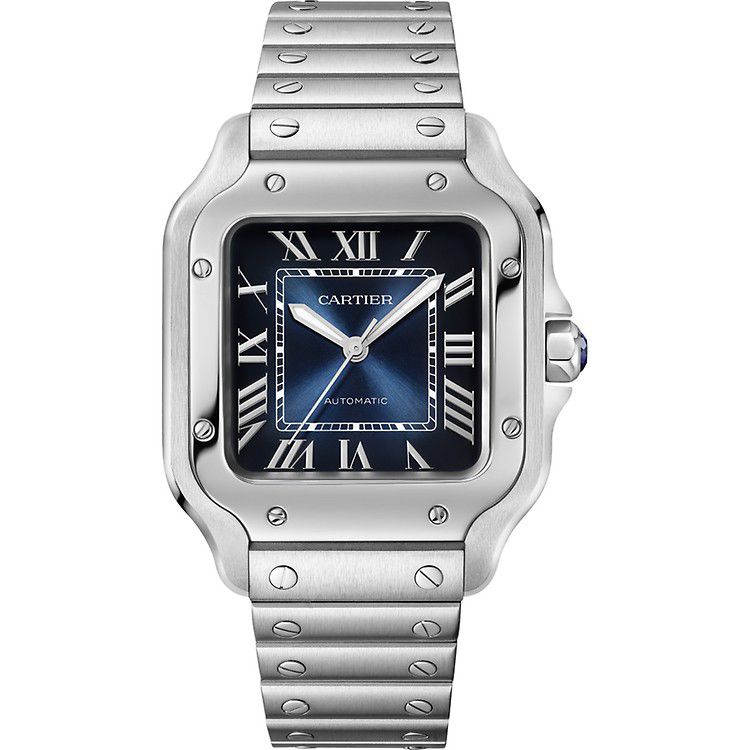 Cartier Santos De Cartier Large Blue Dial Stainless Steel